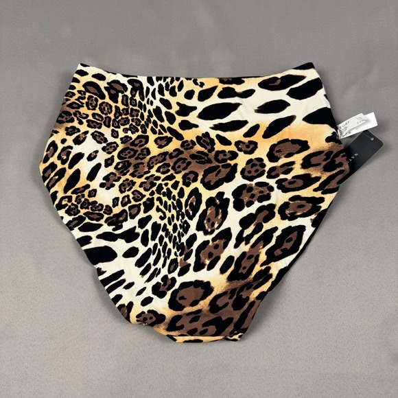 Natori Riviera High Waisted Reversible Bikini Bottom Leopard Black Medium - Picture 4 of 8
